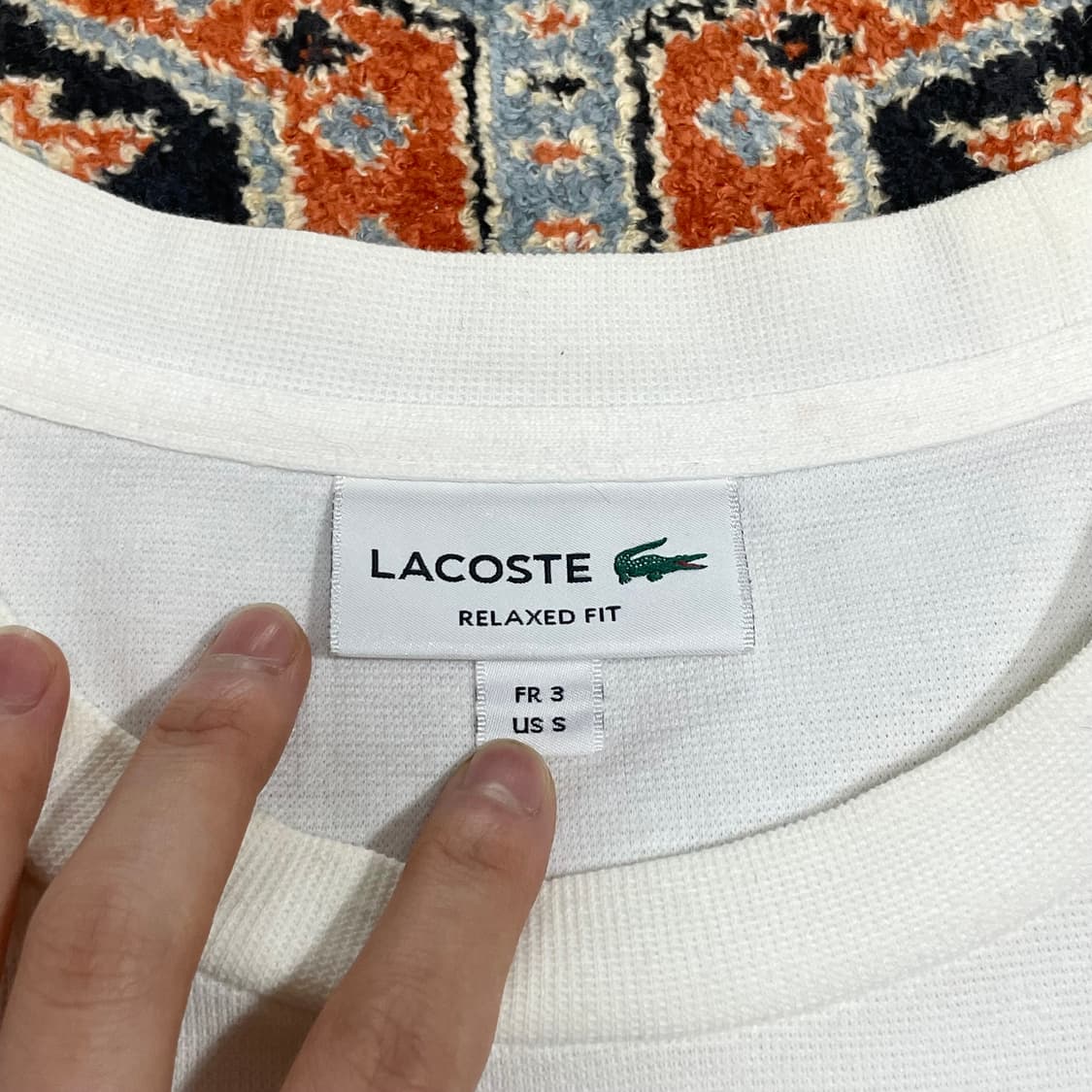 라코스테 와플 화이트 반팔티셔츠 남성S 상품이미지5