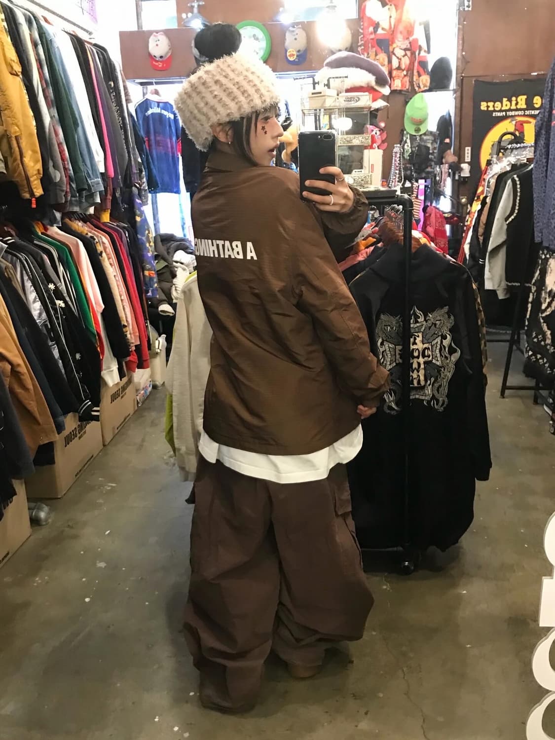 Bape Brown Pattern Coach Jacket  상품이미지6