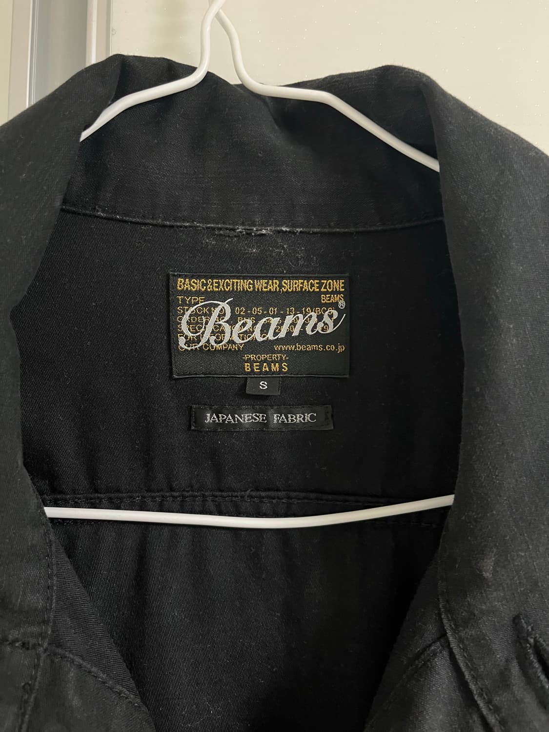 빔즈 하이넥 코튼 자켓 블랙 상품이미지5