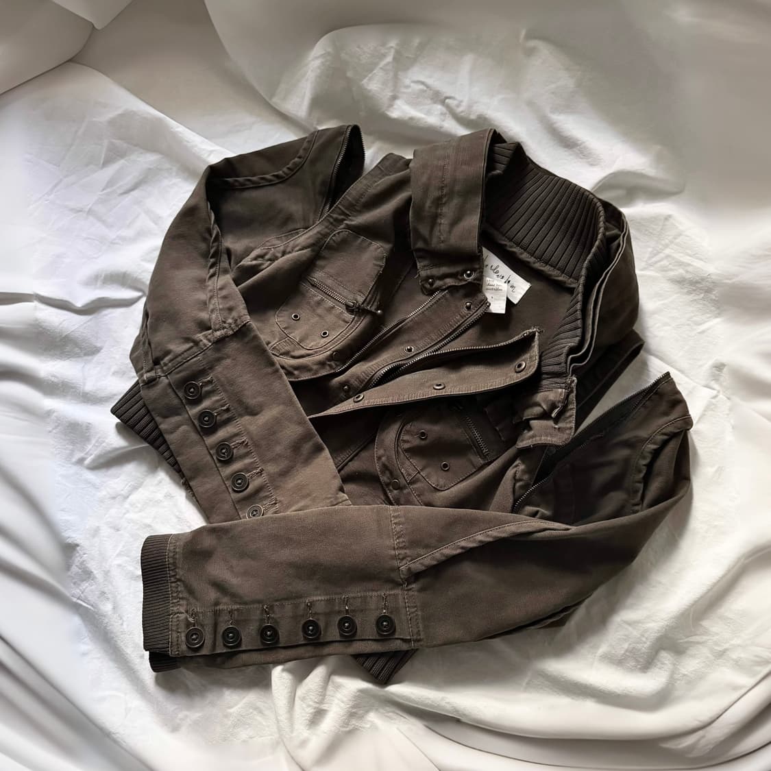 00's 해체주의 하이넥 3way 아카이브 절개 스터드 앤틱 베스트 자켓 상품이미지6