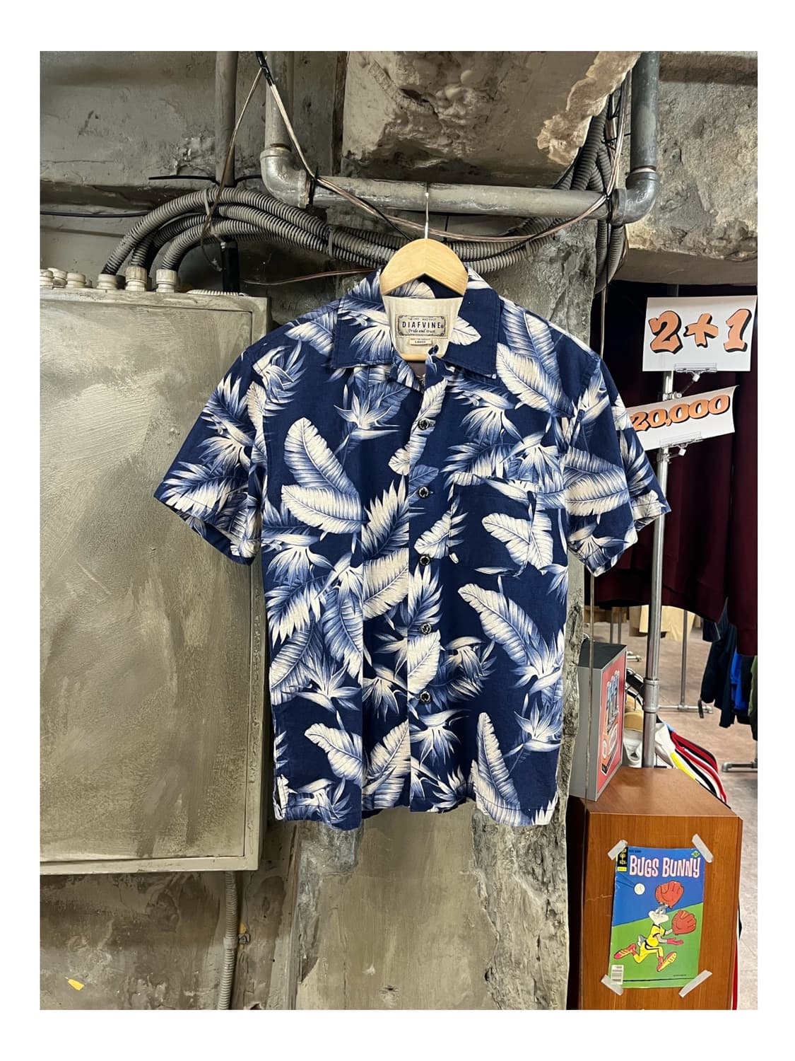 디아프바인 하와이안 반팔 셔츠 네이비 L #csz3509 상품이미지1