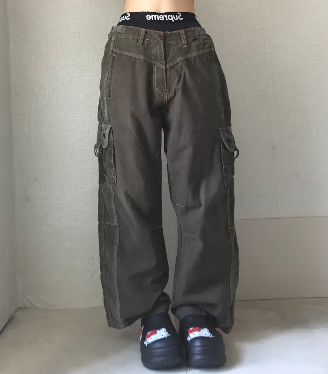 카키브라운 코듀로이 디테일 카고팬츠 상품이미지3