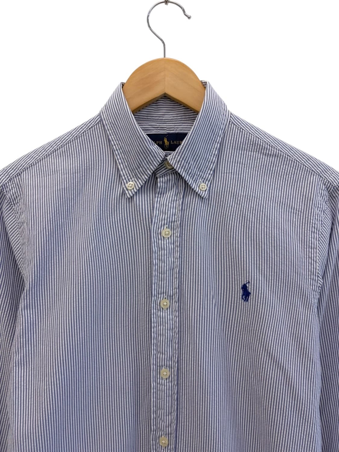 폴로 스트라이프 셔츠 화이트&스카이블루 (S) 상품이미지2