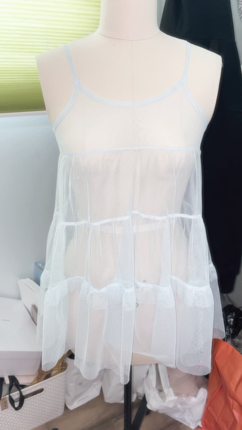 소라 시스루 캉캉 레이어드 슬립 원피스 일본 빈티지 상품이미지1