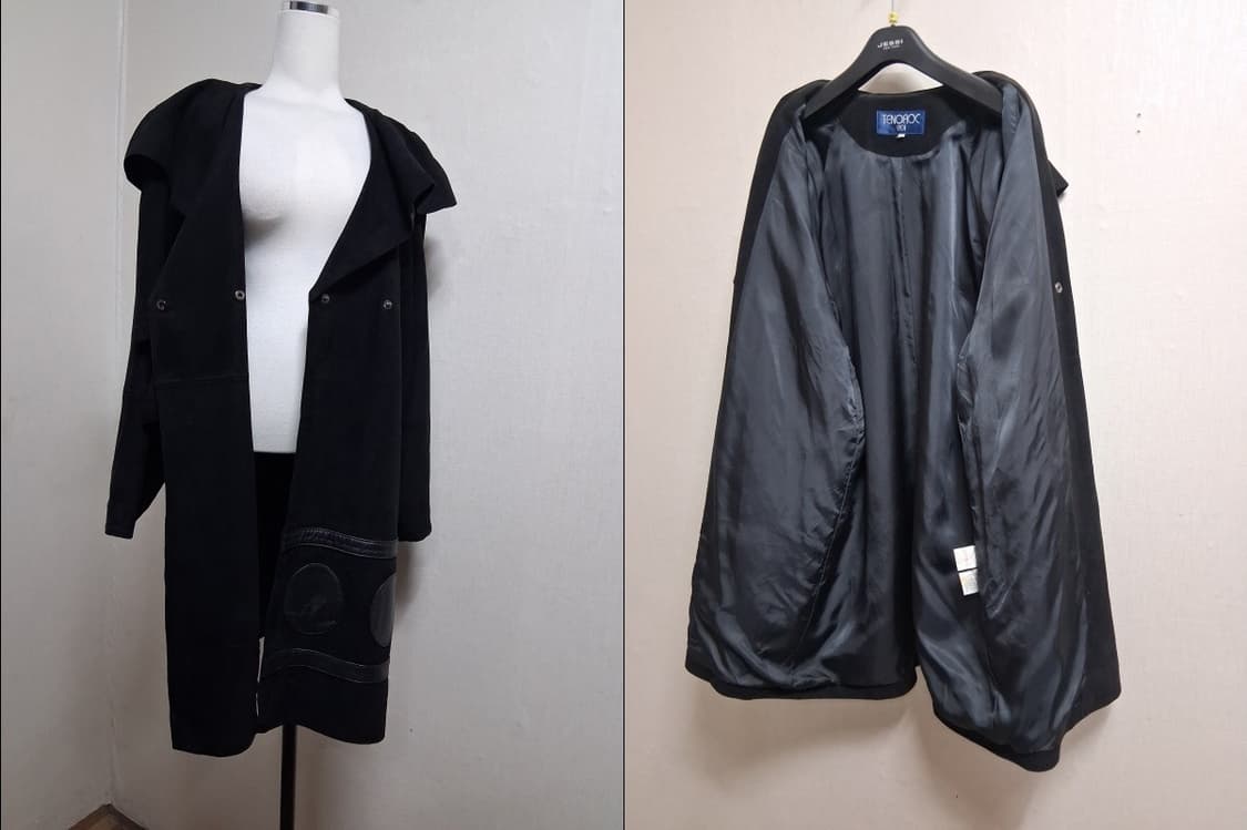 TENOROC 양가죽가죽코트 케이프큰카라 양가죽스웨이드 코트 77 42  상품이미지4