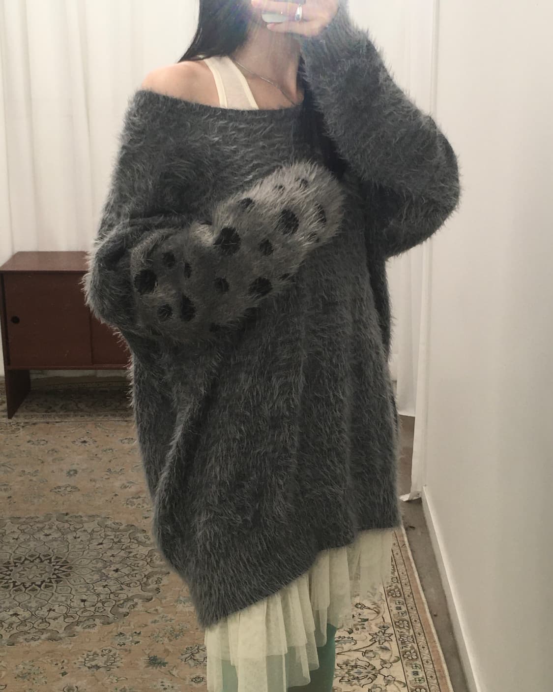 그레이 앙고라 니트 상품이미지6