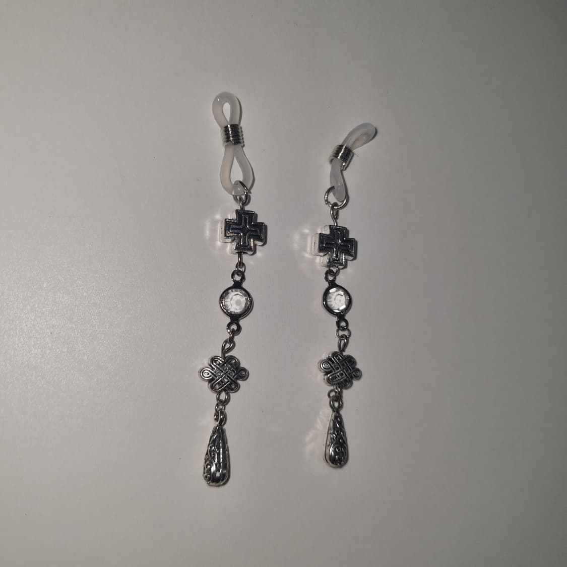 Silver drop glasses charm (white/black) 상품이미지2