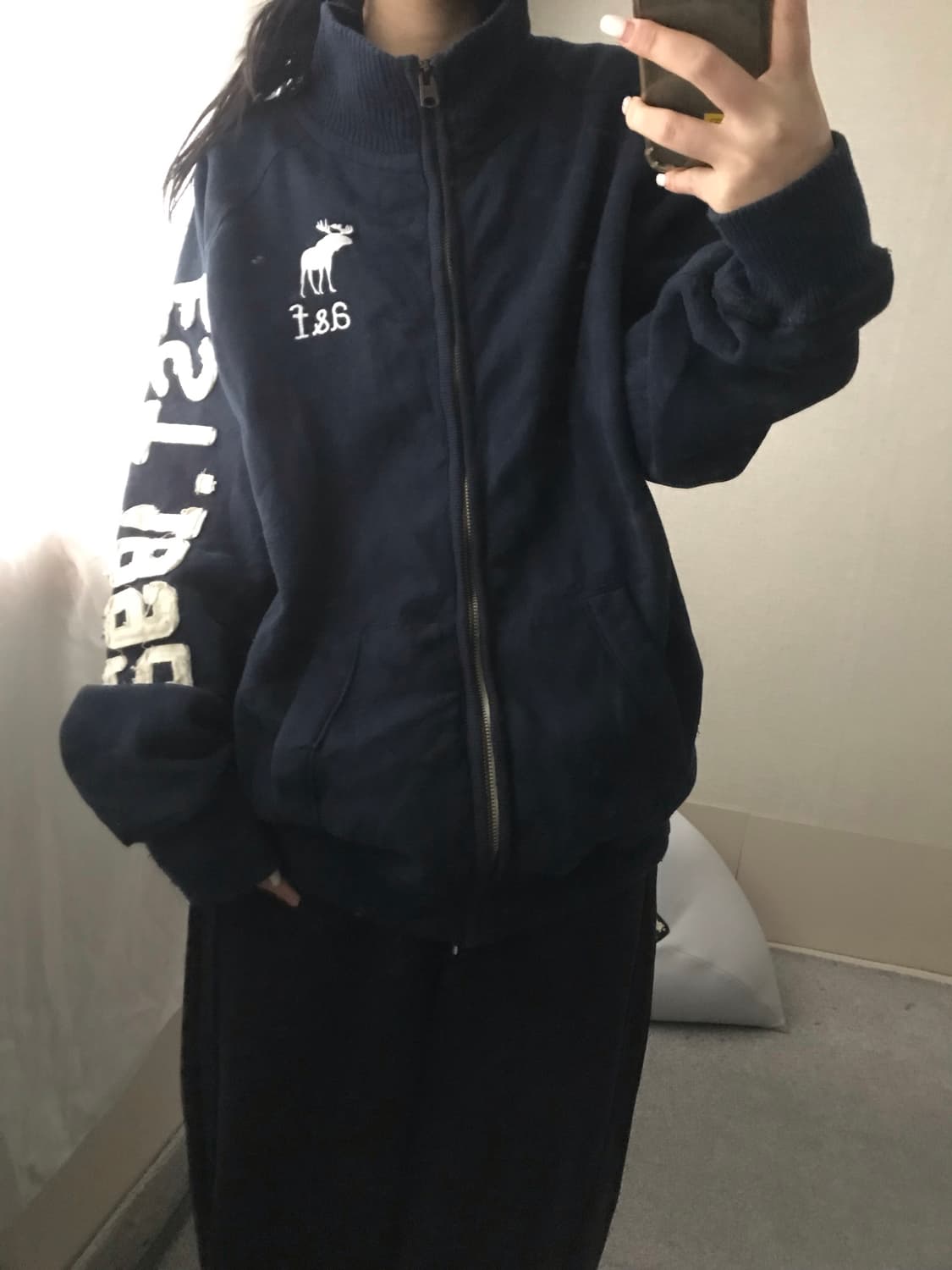 아베크롬비 네이비 사이드 스티치 면집업 상품이미지2