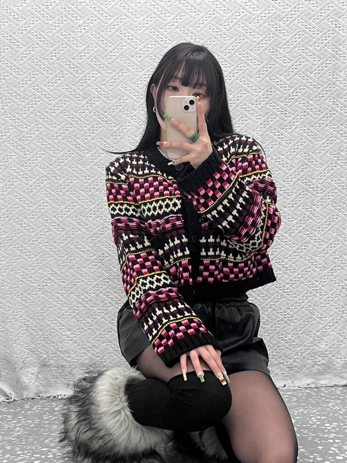 자라 자카드 히피 보헤미안 펑크키치 뜨개 가디건 L C09474 상품이미지1