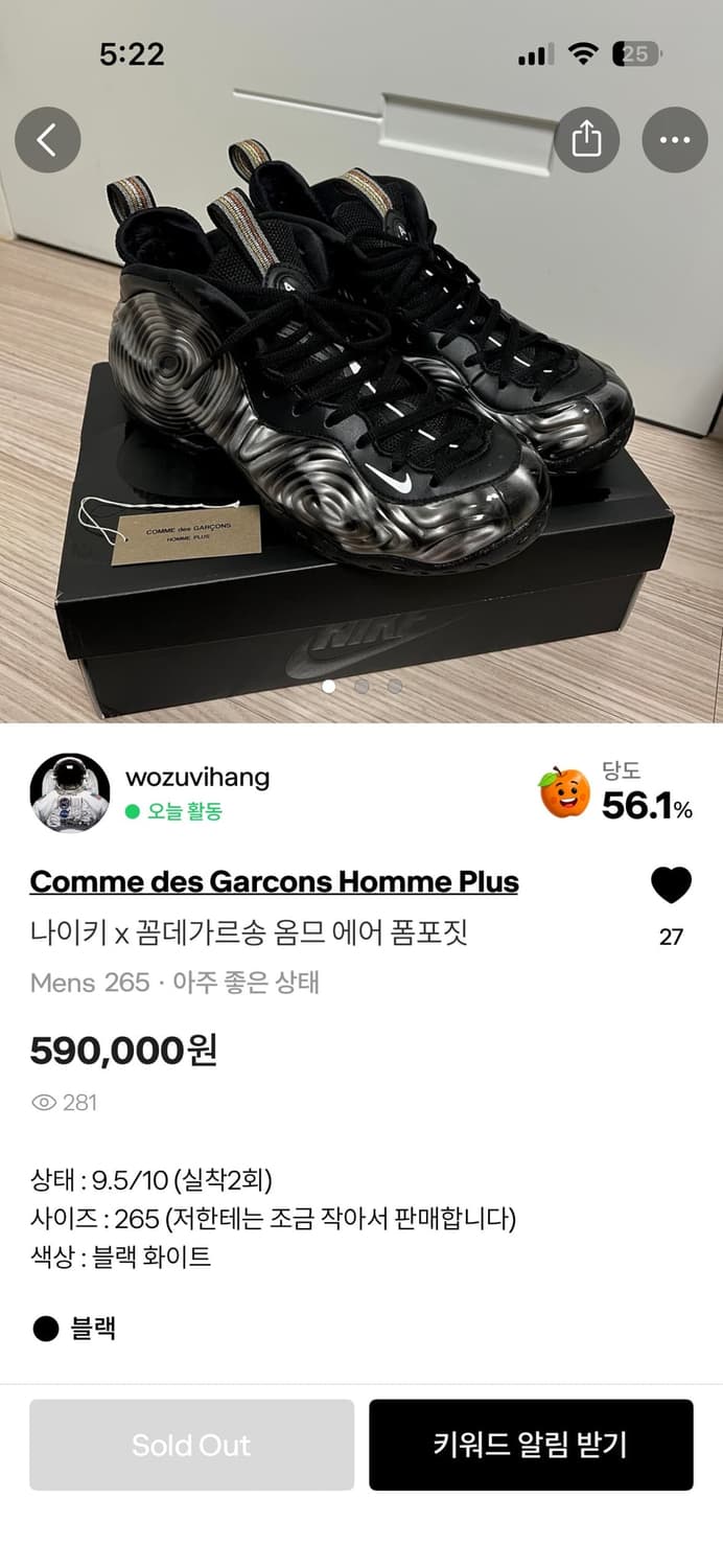 꼼데가르송 옴므 플러스 나이키 에어 폼포짓 상품이미지8