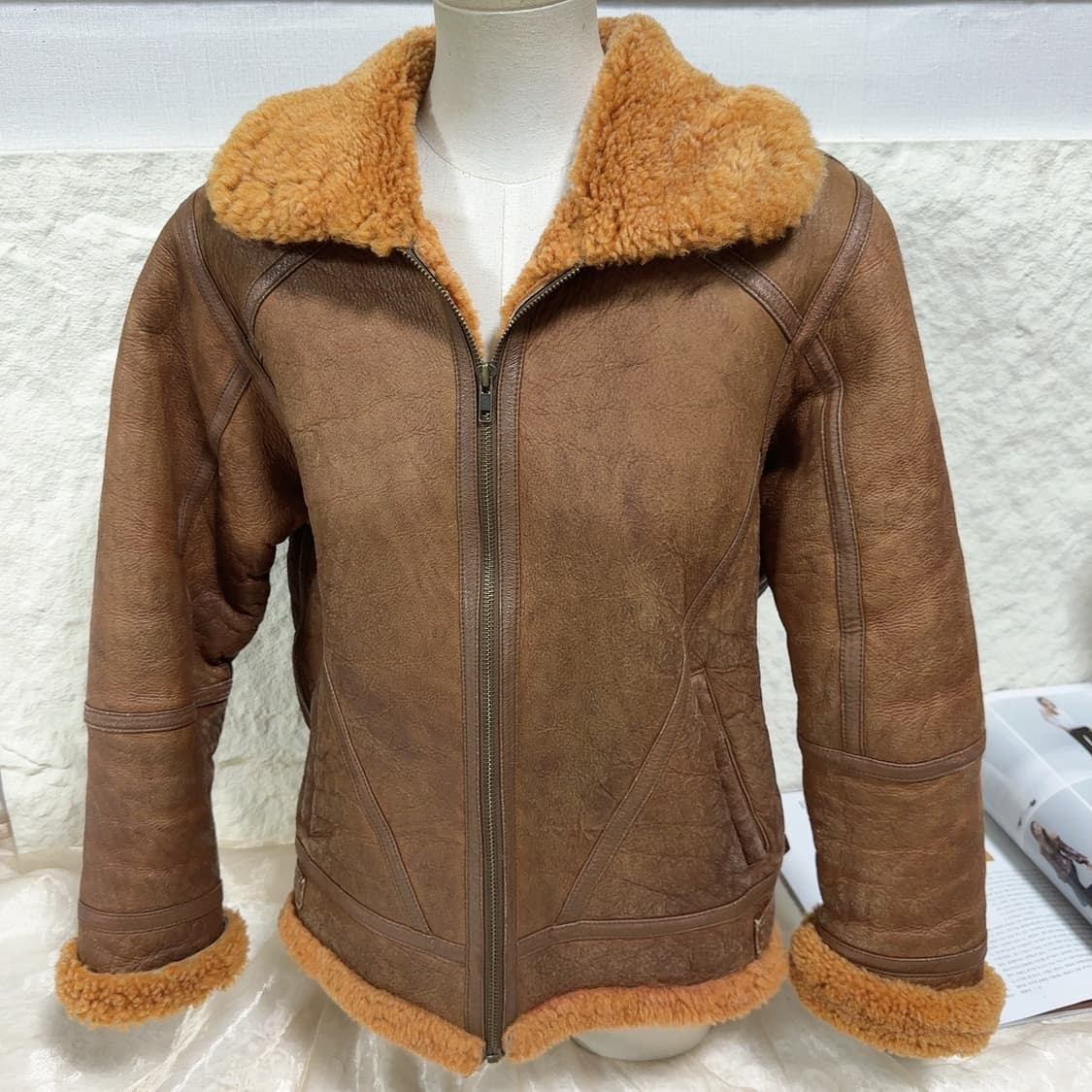 빈티지 양가죽 메리노 양털 코트 무스탕 상품이미지2