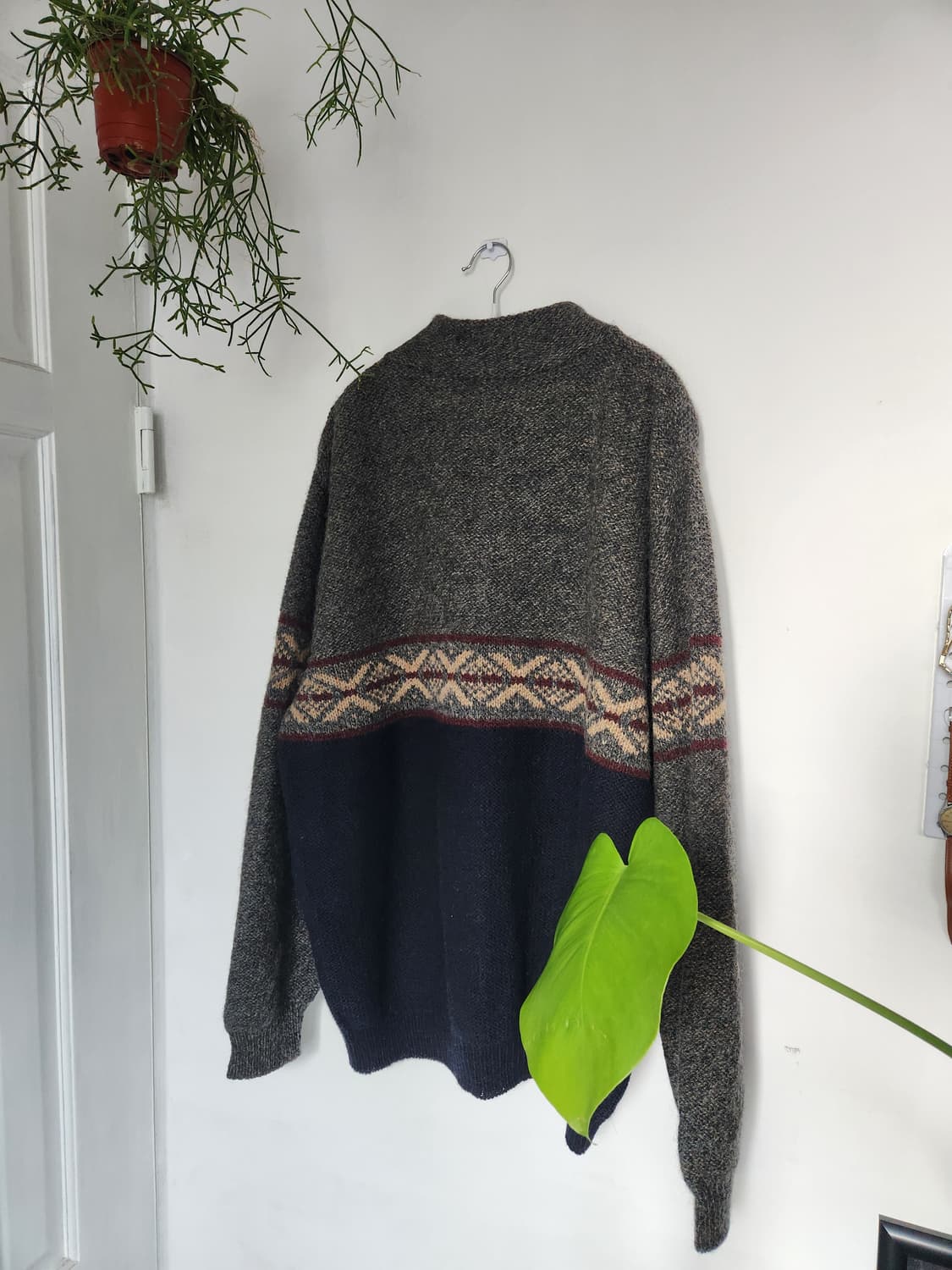 80s 랜즈엔드 노르딕 쿼터 집업 니트(USAmade) 상품이미지7