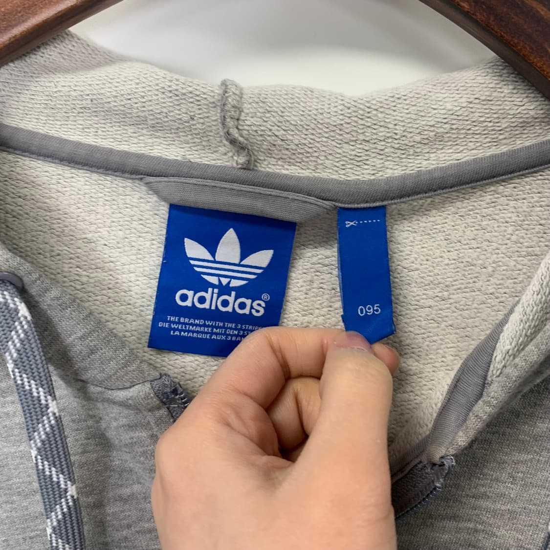아디다스 사이드라인 그레이 후드집업  상품이미지6