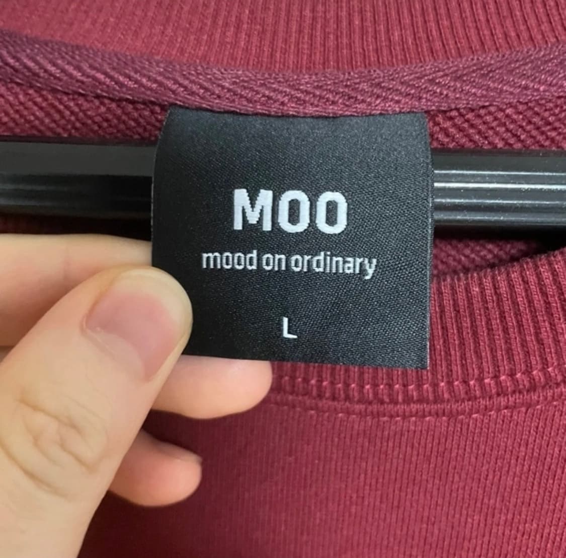 (L)엠오오 아카이브 벌룬오버 가오리핏 맨투맨 버건디 새상품 상품이미지2