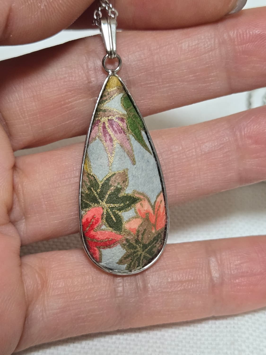 일본 빈티지 플라워패턴 팬던트 목걸이 상품이미지7