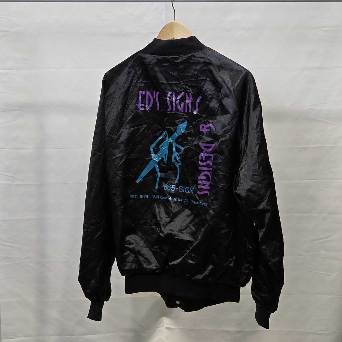 WestArk USA 뒷면 그래픽 디자인 블랙 새틴 코치 자켓 XL 상품이미지2