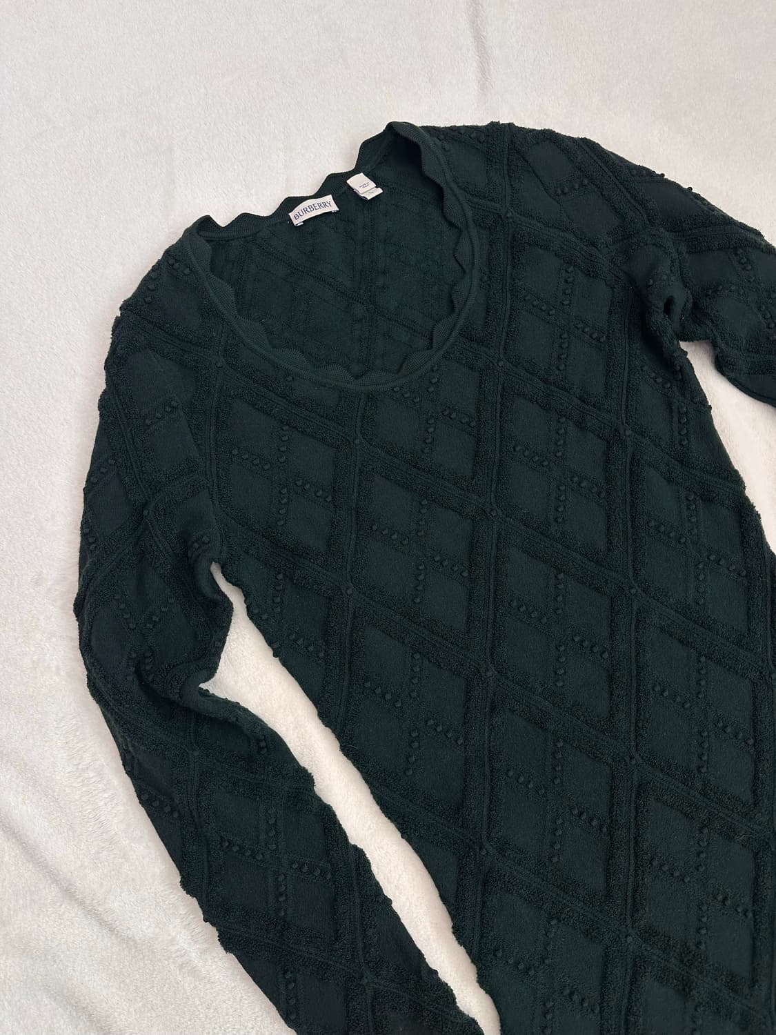 (L)버버리 23FW 자카드 울 니트 원피스 딥그린 상품이미지4