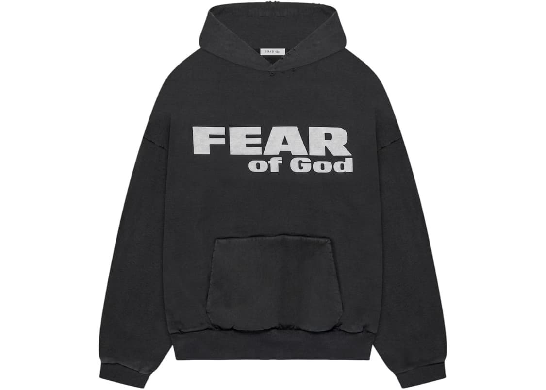 피어오브갓 빈티지 Fear is Gone 후드 블랙/크림 상품이미지4
