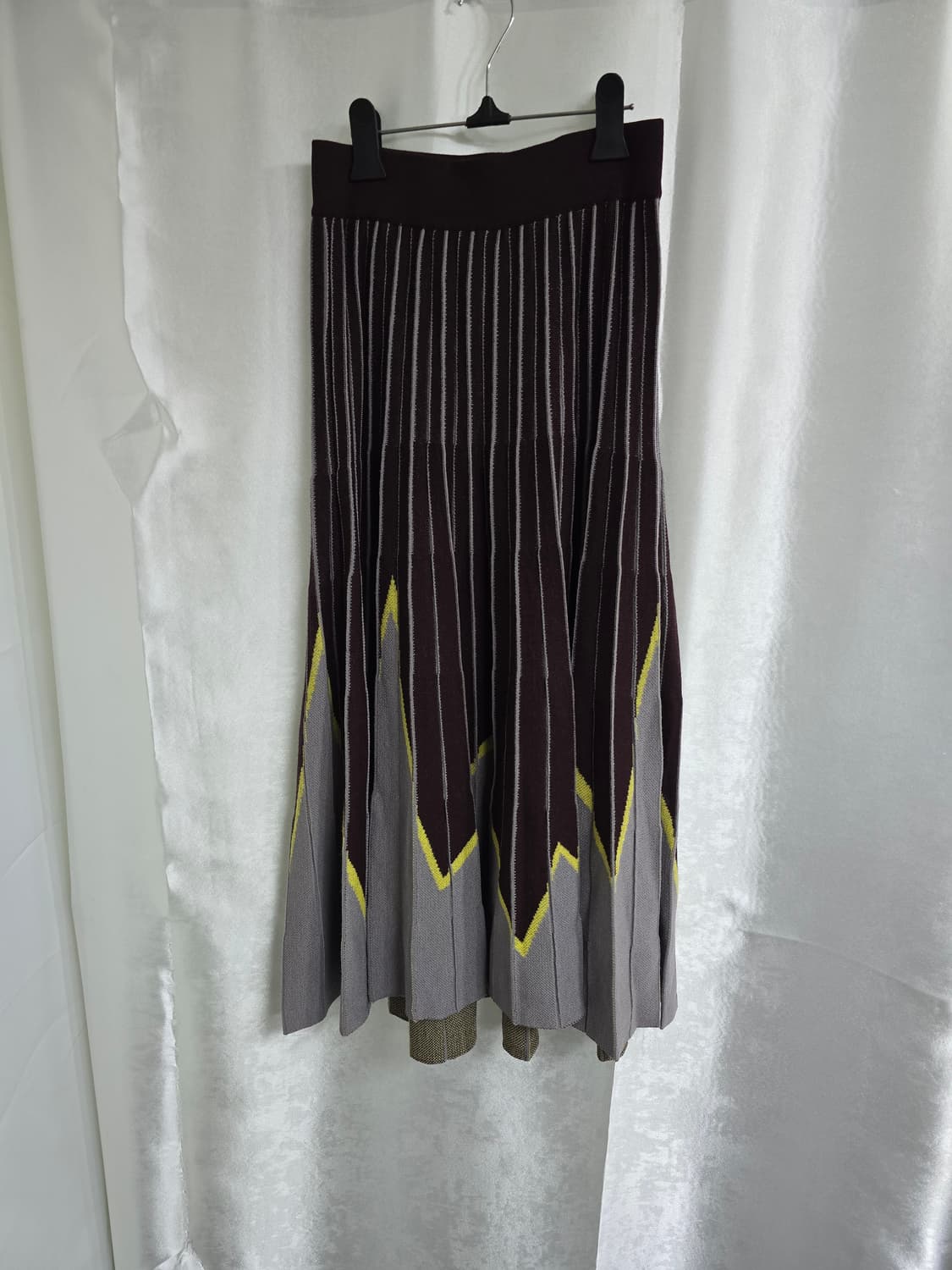 시스템 배색 패턴 플리츠 니트 스커트 (1883) 상품이미지1