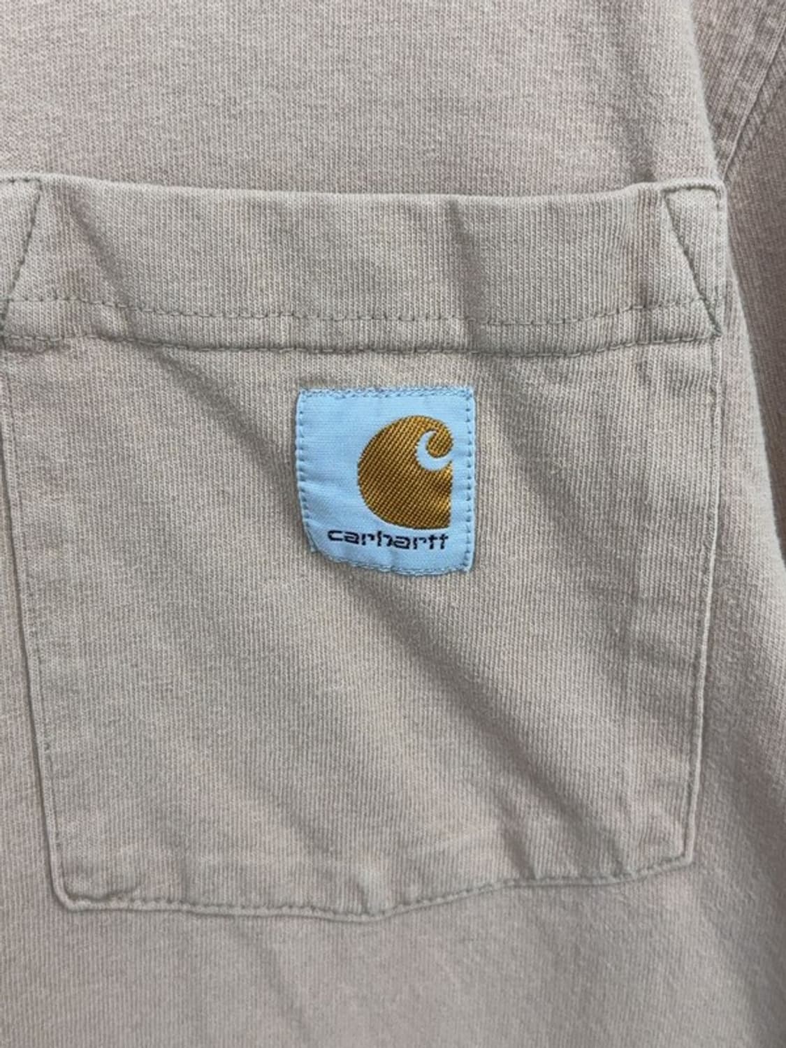 칼하트 베이지 포켓 로고 반팔티 S Regular 상품이미지6