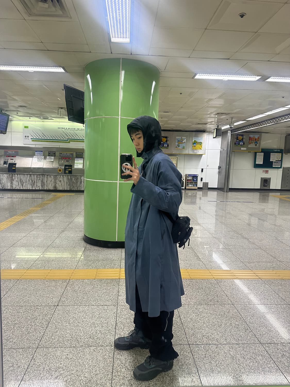 Jlal 블루 스플릿 트렌치 코트(m) 상품이미지1