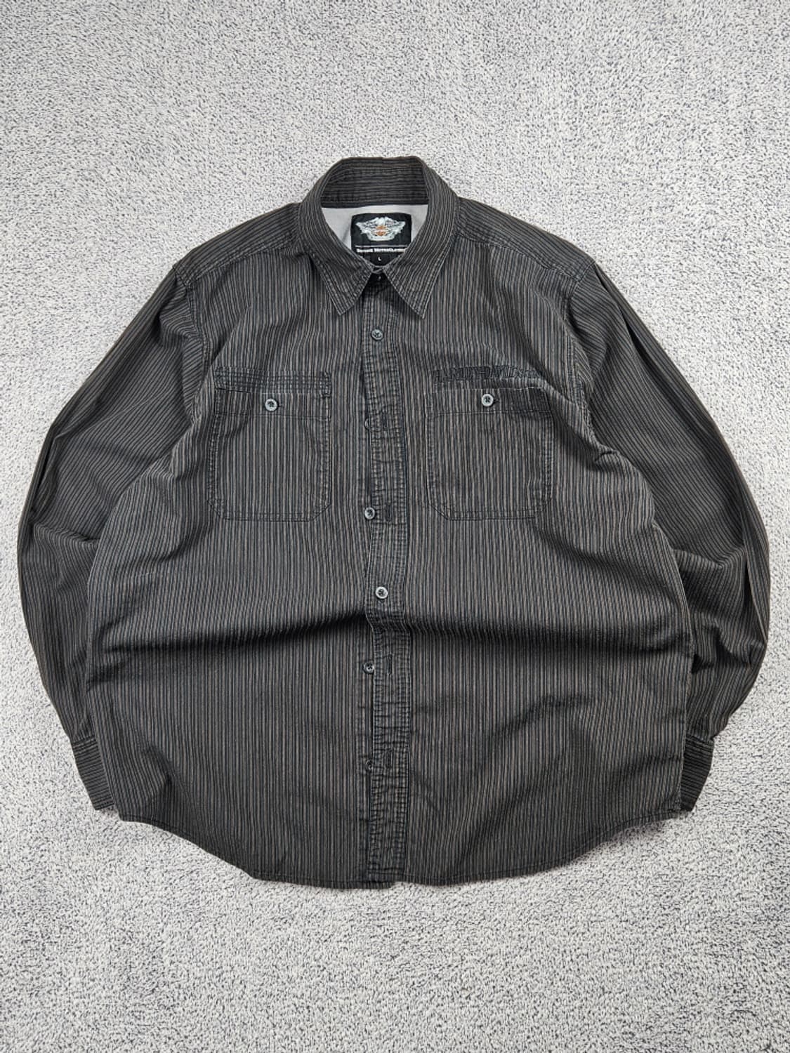 할리데이비슨 자수로고 스트라이프 버튼업 셔츠 ( L ) / 10470 상품이미지1