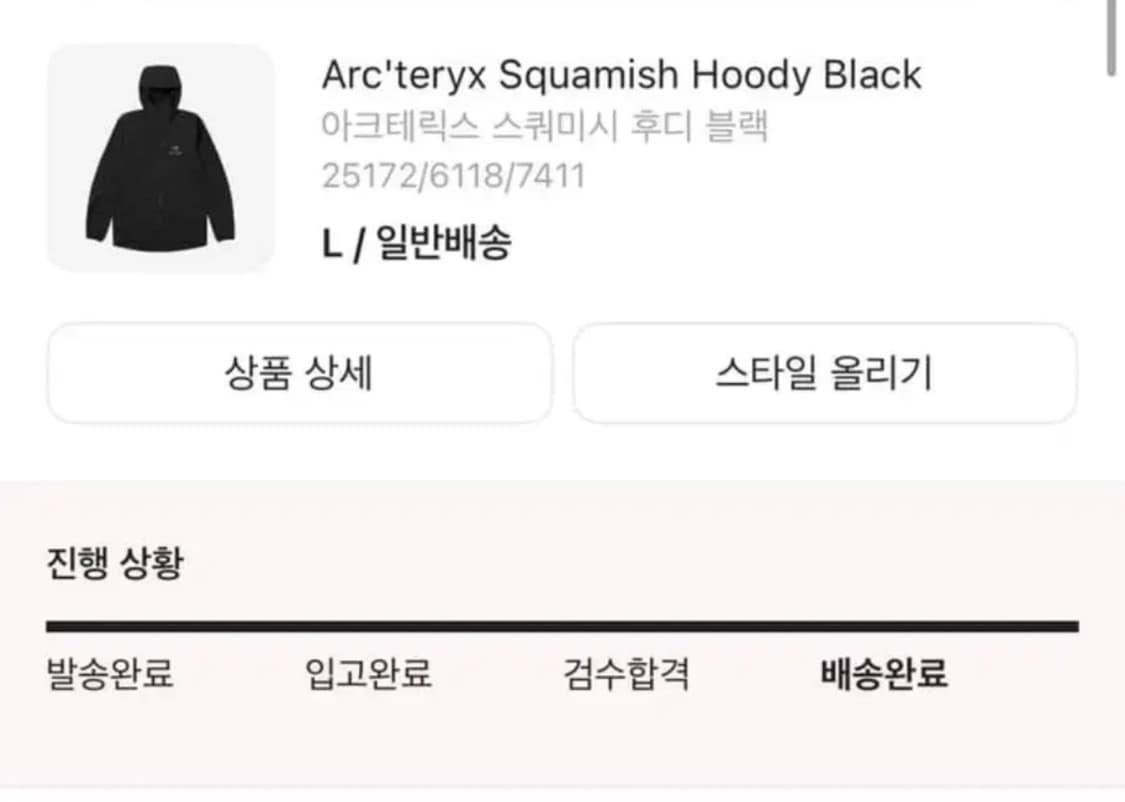 [당일출고,L사이즈] 아크테릭스 스쿼미시 바람막이 상품이미지6