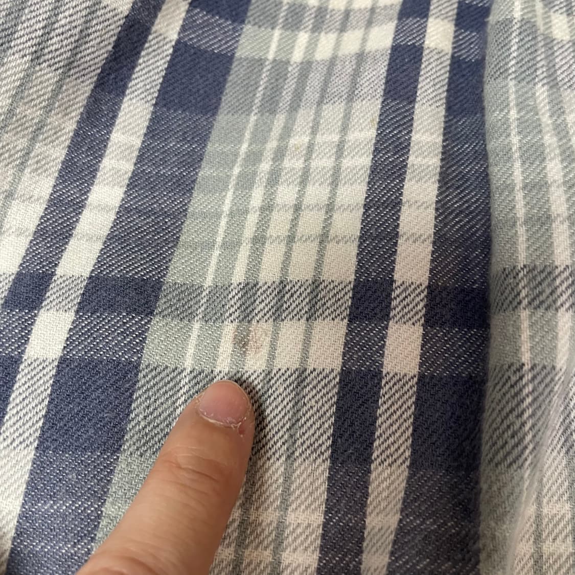 폴로진스컴퍼니 미니로고 블루 그레이 체크무늬 플란넬 셔츠 M 상품이미지7