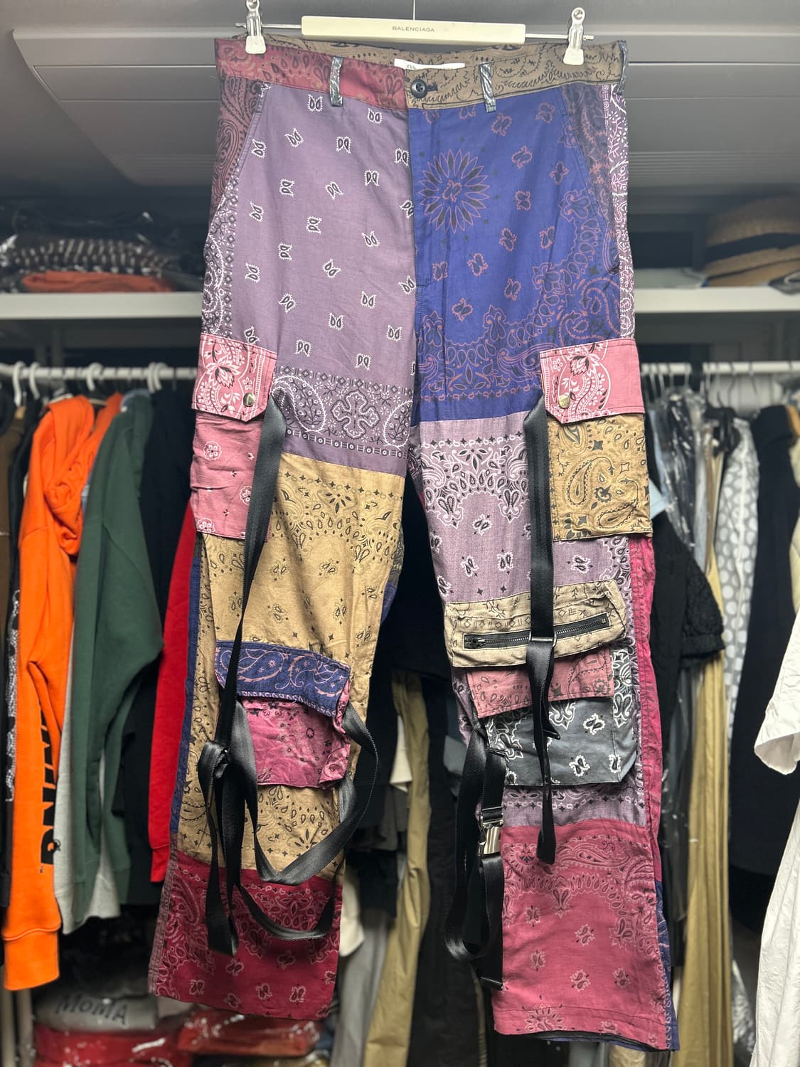 칠드런오브더 디스코댄스 빈티지 반다나 패치워크 본디지 팬츠 3 상품이미지3