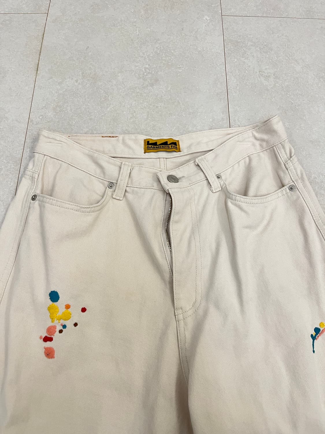 가먼츠팹 EMB Splatter Painted Pants (IVORY) 상품이미지3