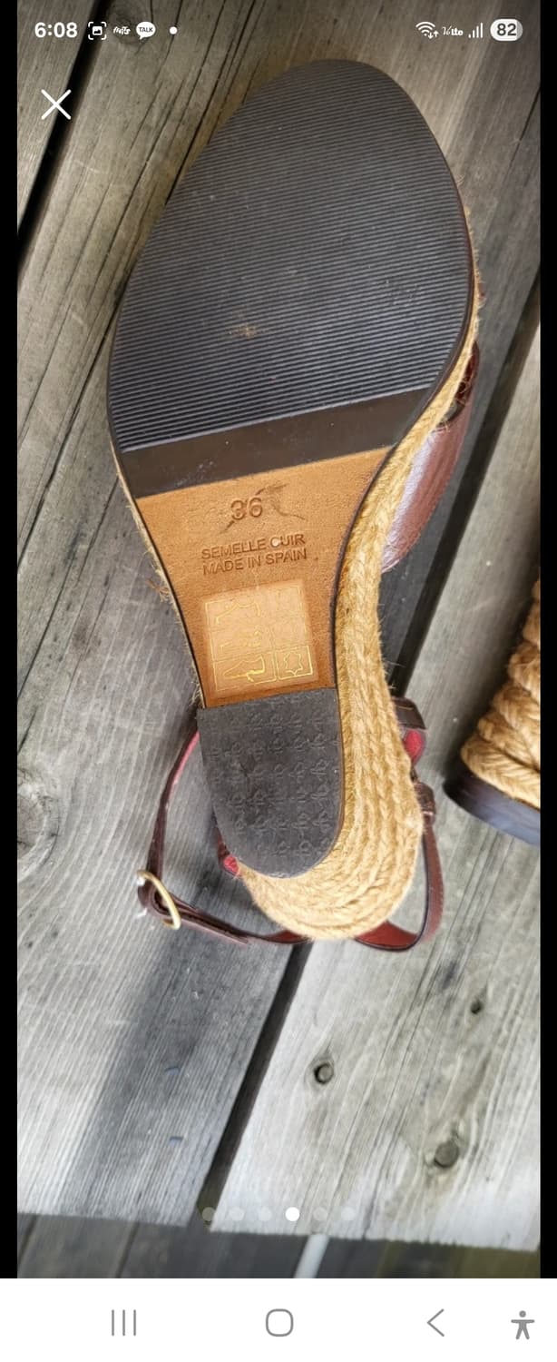 정품 셀린 리얼가죽 웨지 샌들 36 상품이미지4