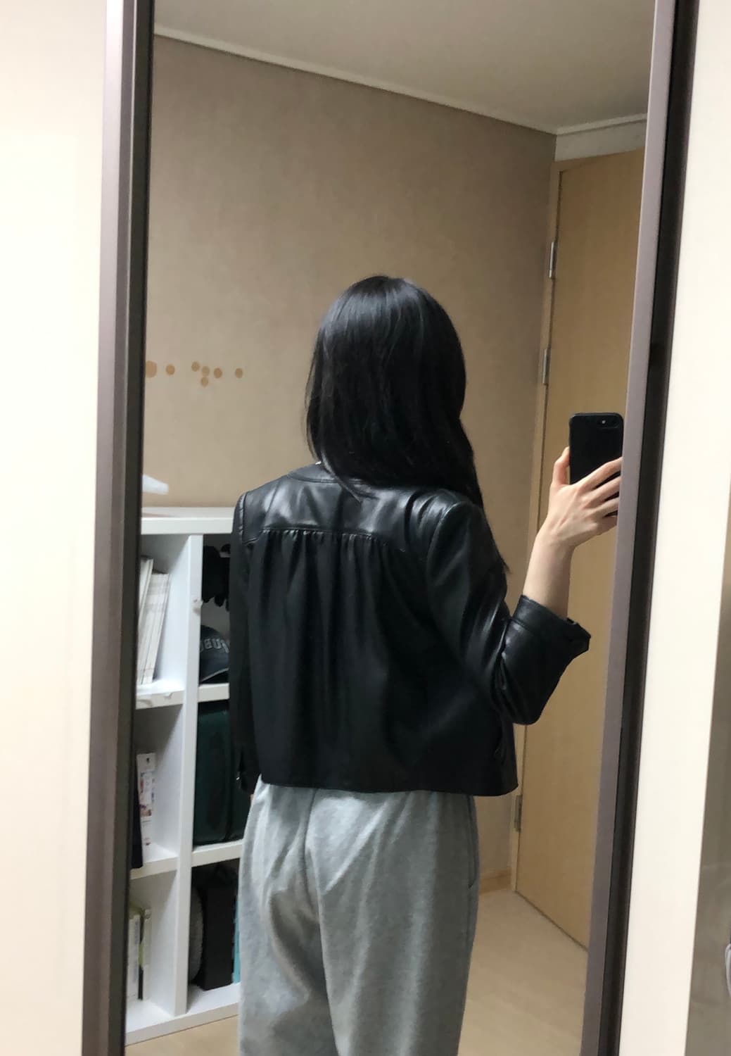 40 양가죽 폴스미스 블랙라벨 투웨이 핀턱 라운드카라 7부 가죽자켓 상품이미지2