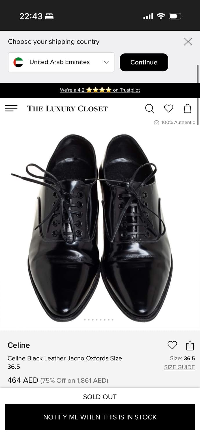 셀린느 블랙 로퍼 더비슈즈 37 상품이미지1