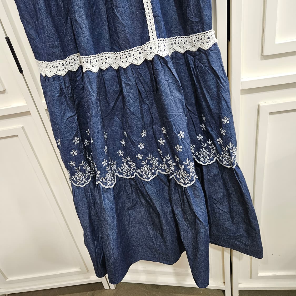 리즈리사 데님 레이스 롱원피스 상품이미지5