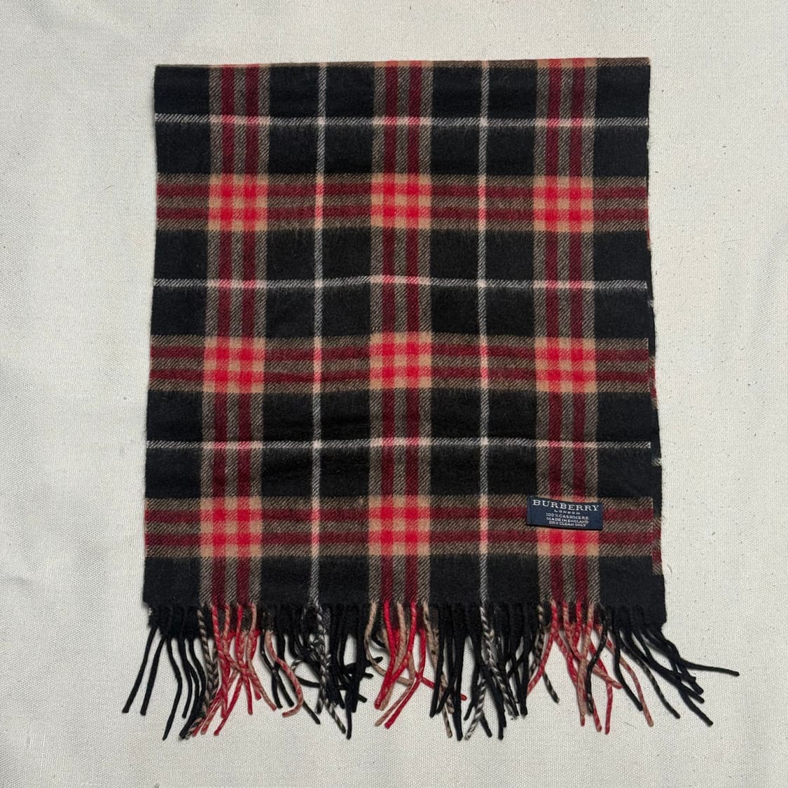 OS 버버리 레드 노바체크 캐시미어 머플러 상품이미지2