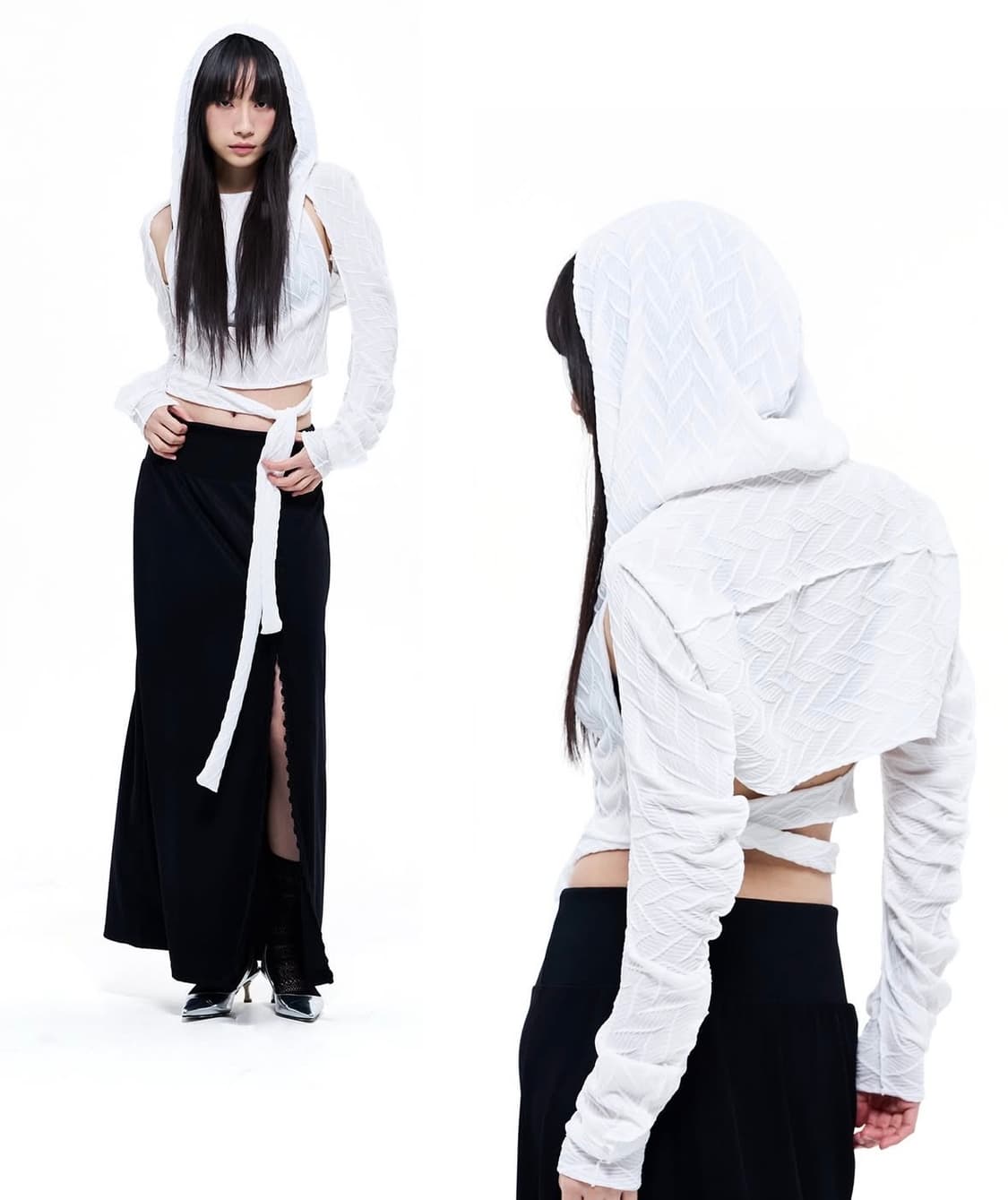 0104 공일공사 BACKLESS HALTER HOODIE  상품이미지2
