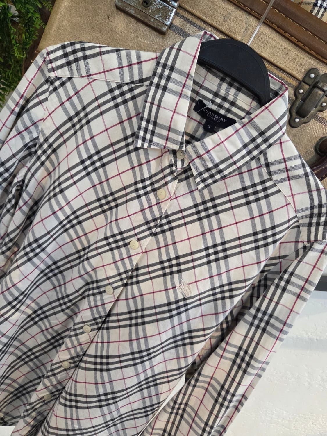 BURBERRY 버버리 아이보리 체크셔츠 상품이미지4