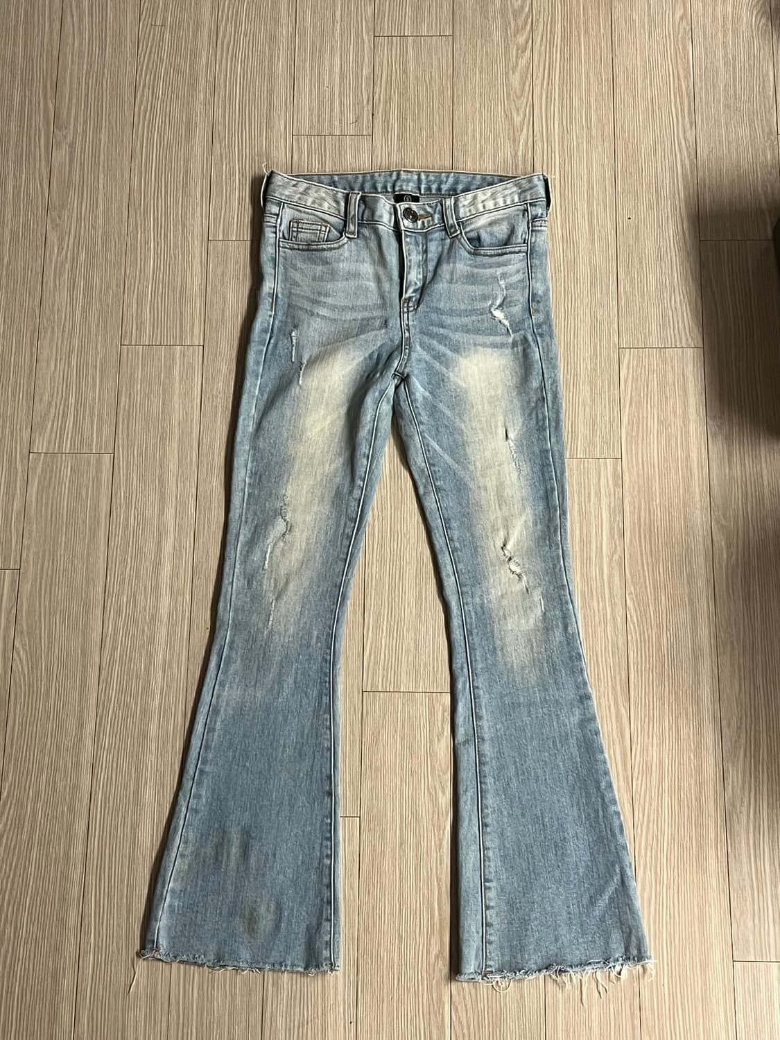 y2k 연청 워싱 부츠컷 데님 팬츠 청바지 44 S 상품이미지3
