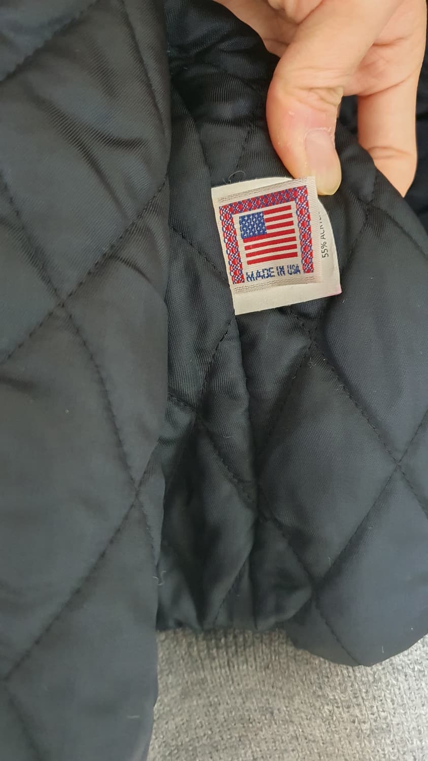 골든베어 가죽 배색 바시티자켓 m 상품이미지4