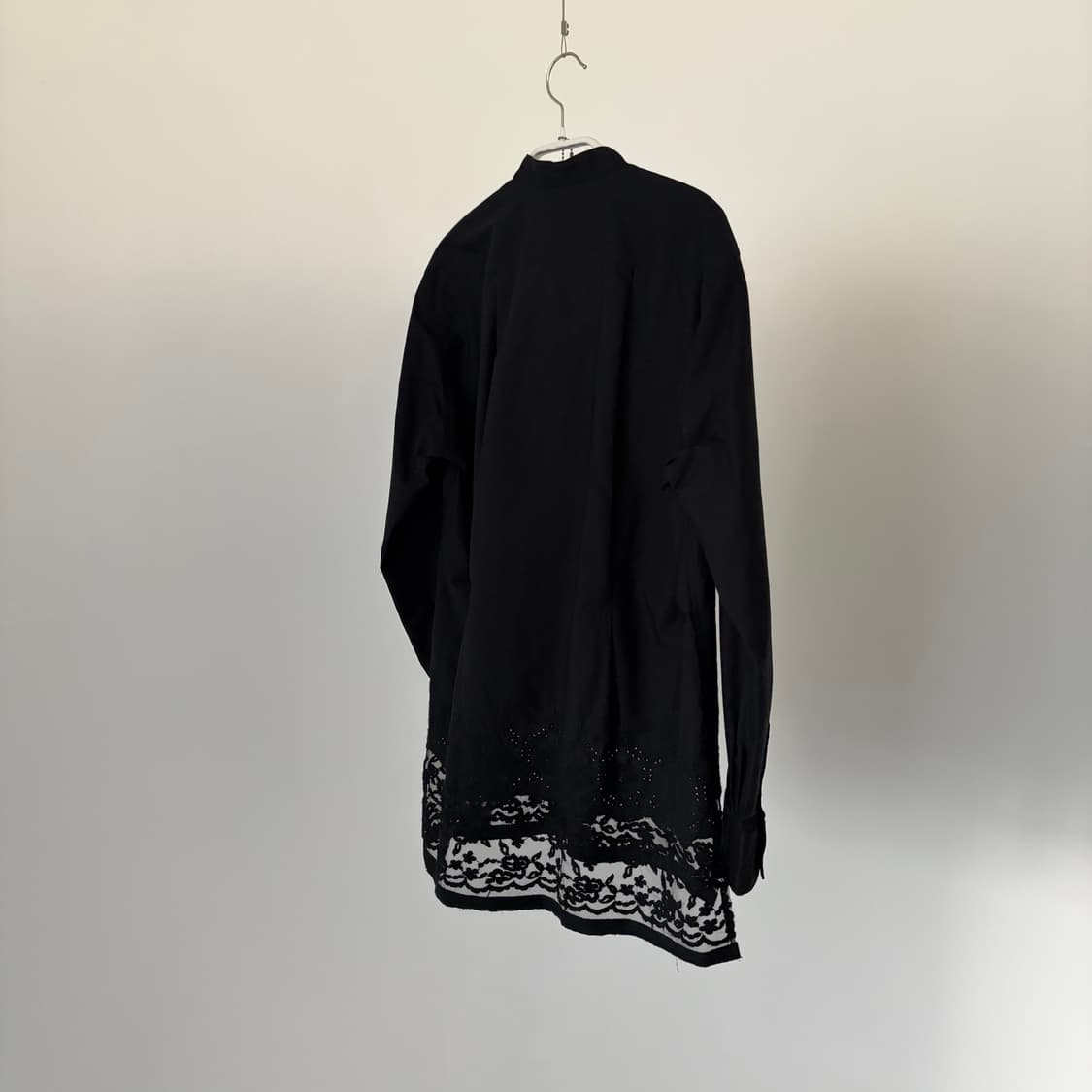 Black) Lace Docking China Collar Blouse 상품이미지6