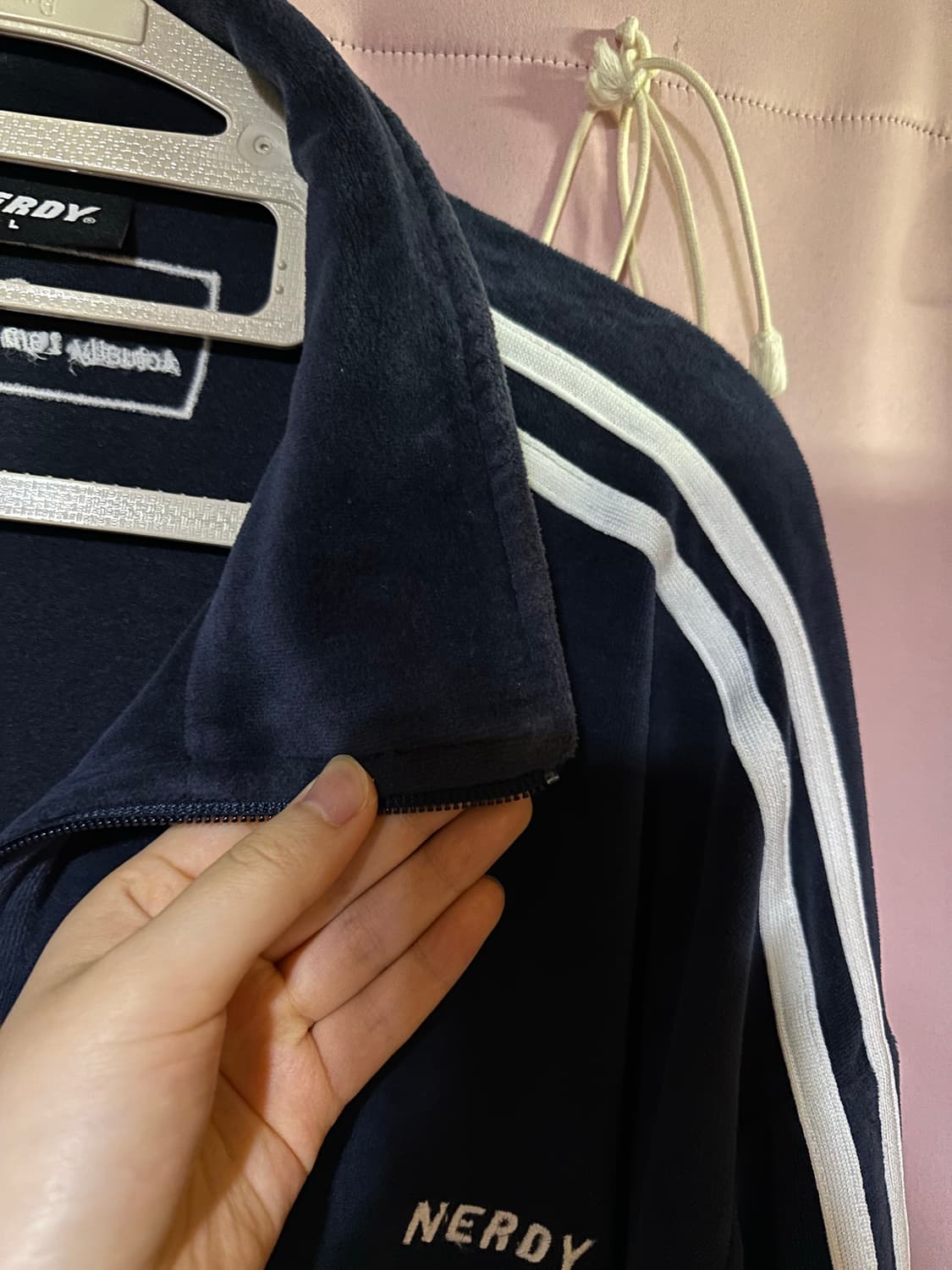 널디 져지 널디벨벳 네이비 트랙탑 라지  널디벨벳져지 상품이미지4