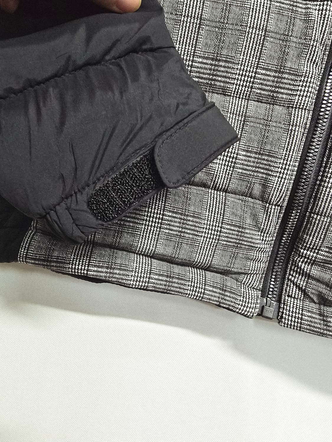 새상품 렉스필 체크 믹스 구스다운 패딩 상품이미지4