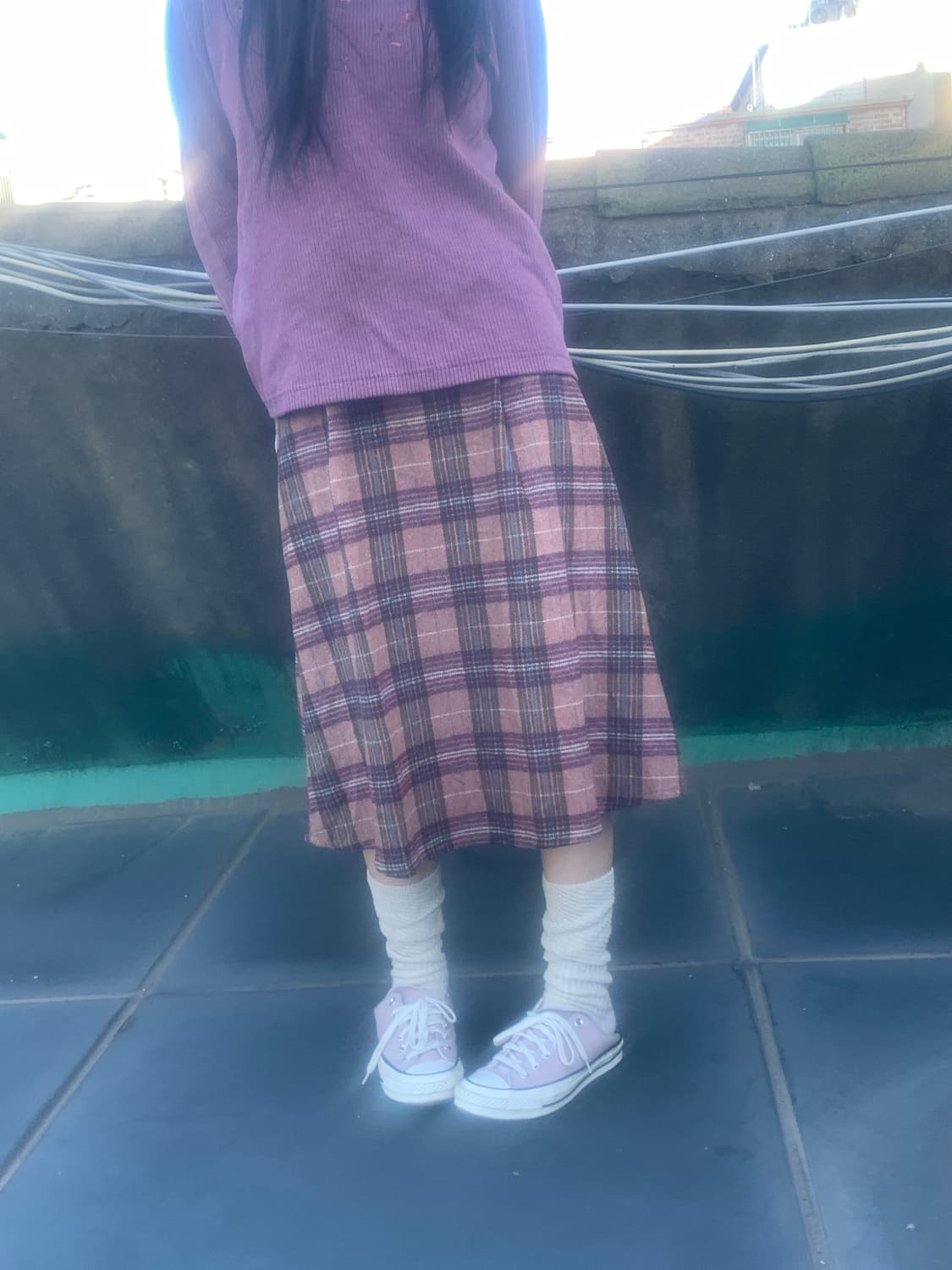 Wool Check Warm Skirt 상품이미지1