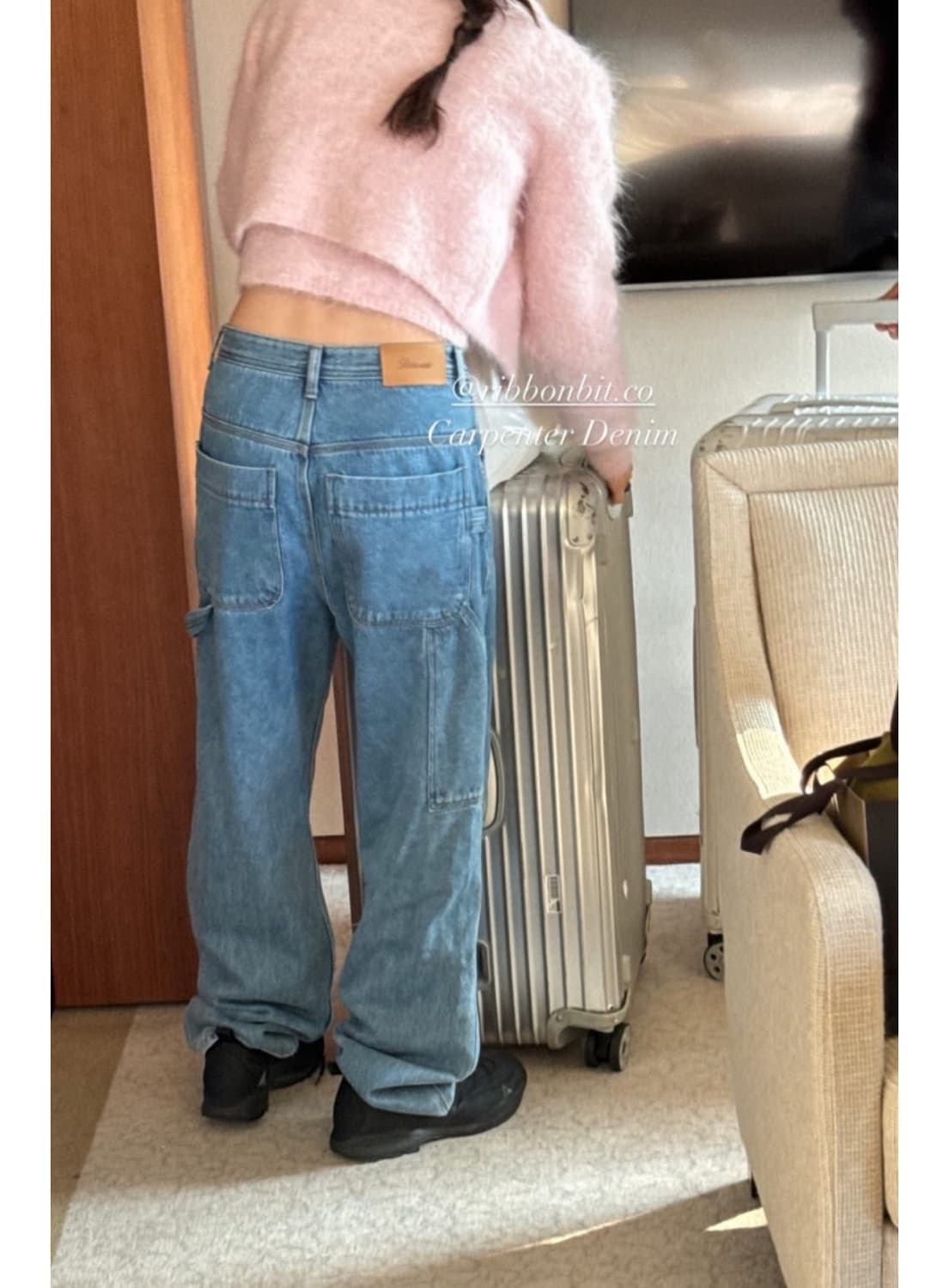 Ribbonbit 카펜터 데님 팬츠 m사이즈 (새상품) 상품이미지2
