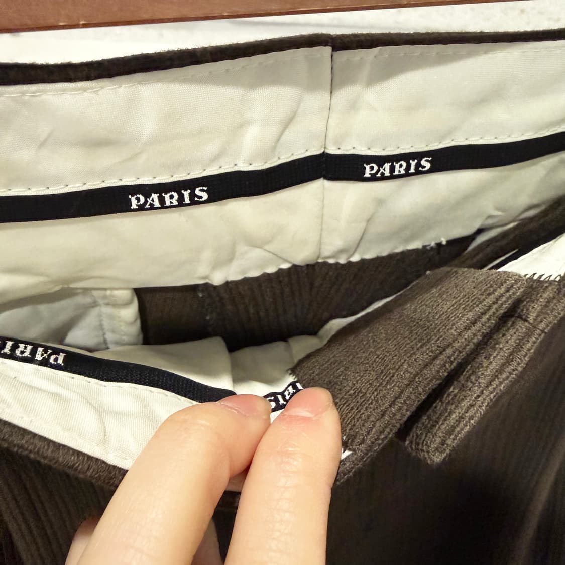 JPN VINTAGE 골지 코튼 슬랙스 핀턱 디테일 와이드핏 브라운 상품이미지6