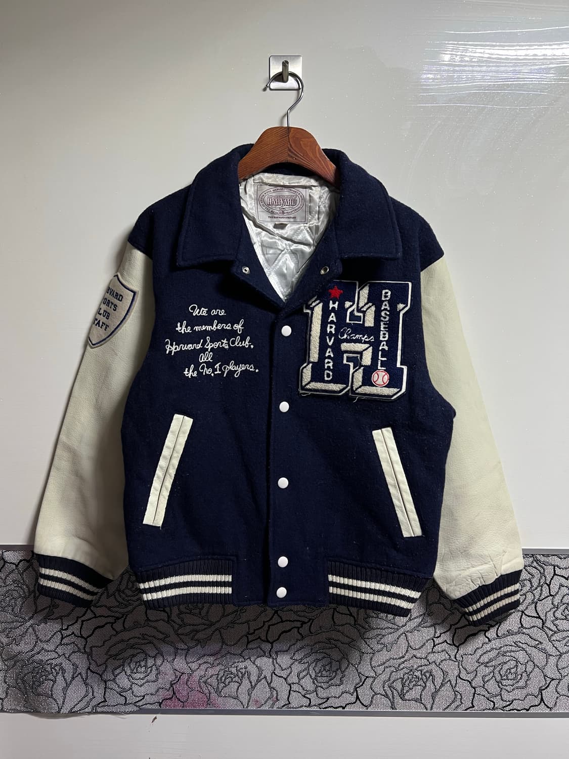 하버드 레더 바시티 자켓 상품이미지1