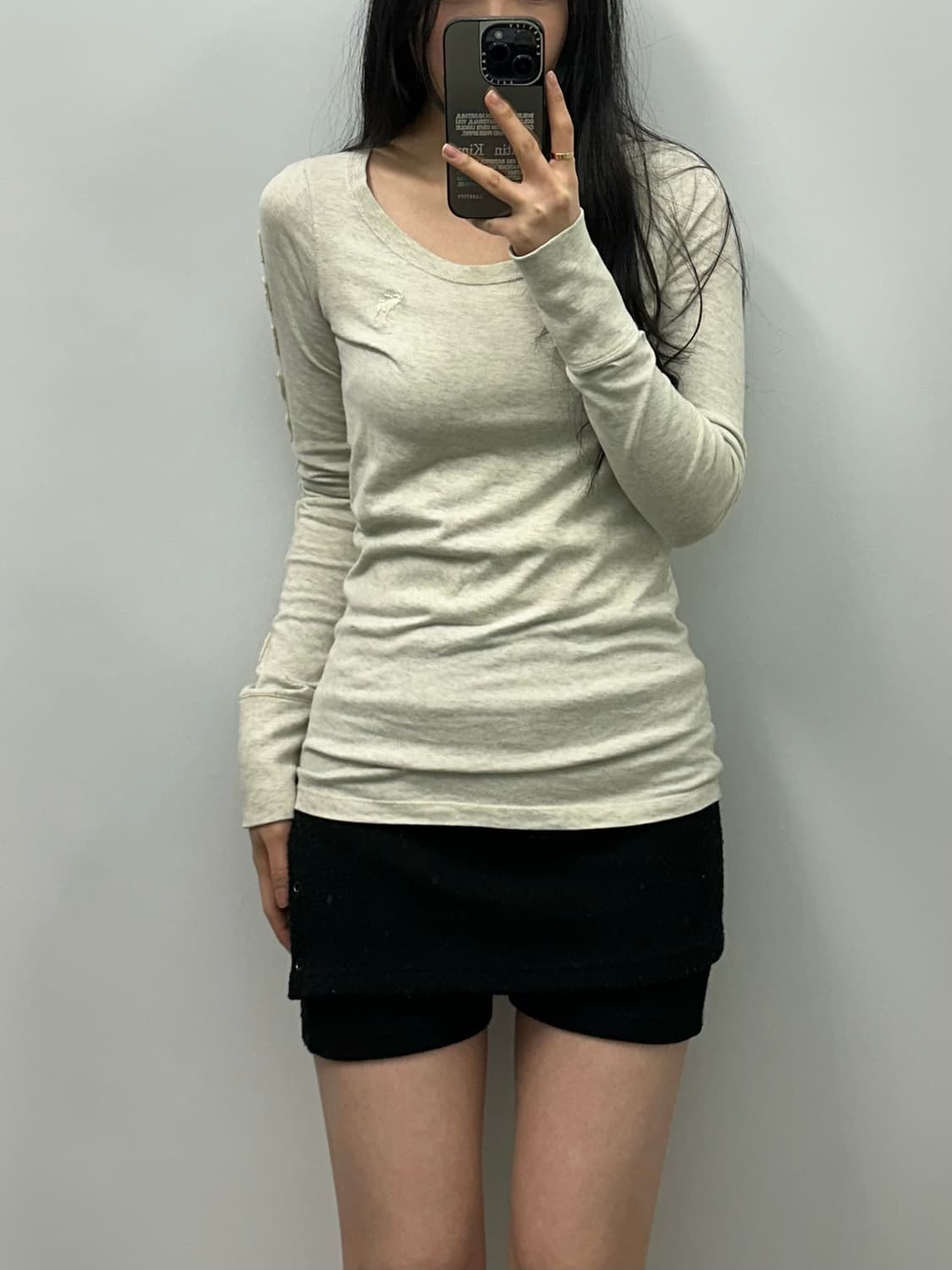 아베크롬비 산양로고 유넥 멜란지 롱 슬리브 상품이미지1