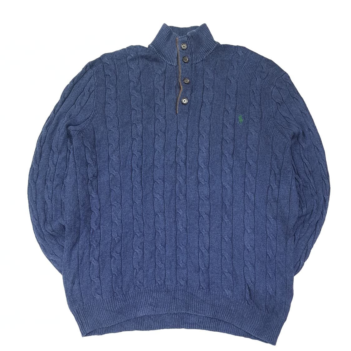 CL005 XL 폴로 랄프로렌 100% 실크 스웨이드 하프집업 케이블  상품이미지1
