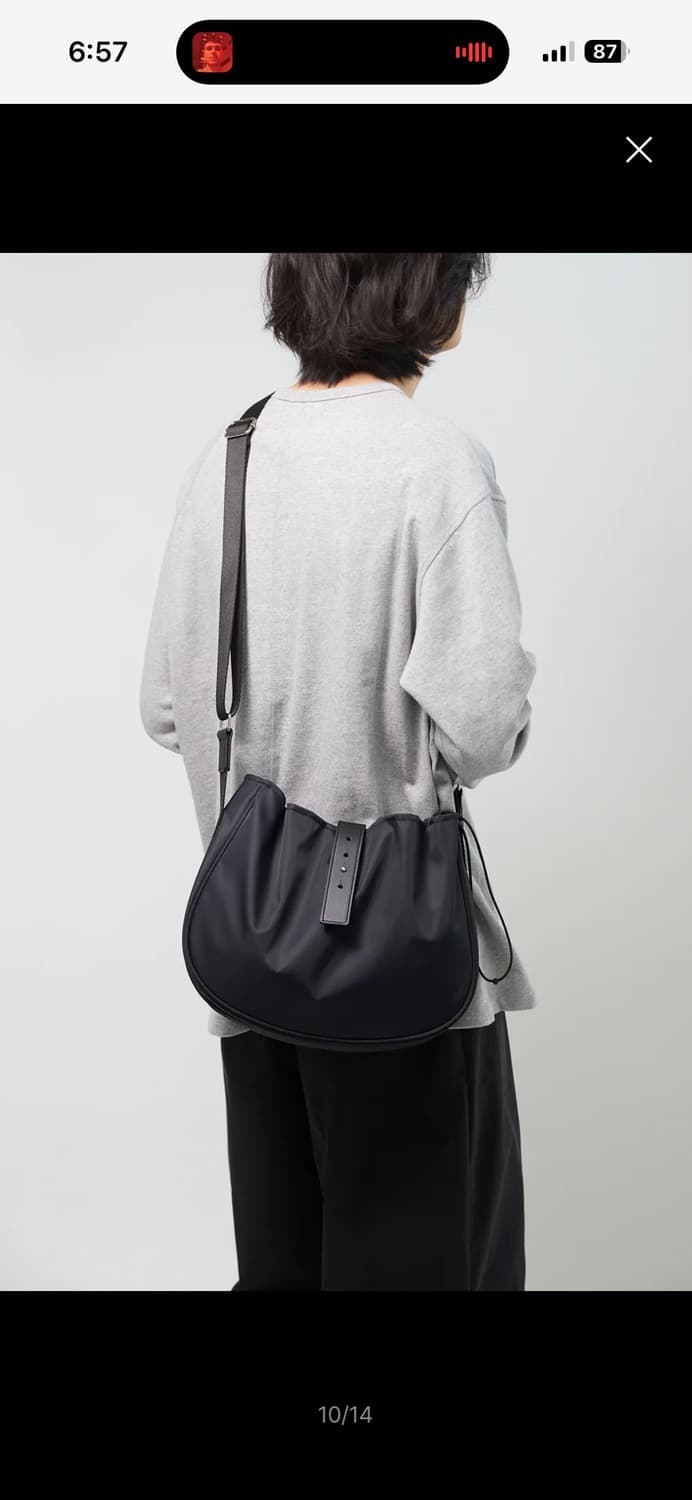 Wavy Bag Middle High Density Nylon BlacK 상품이미지4