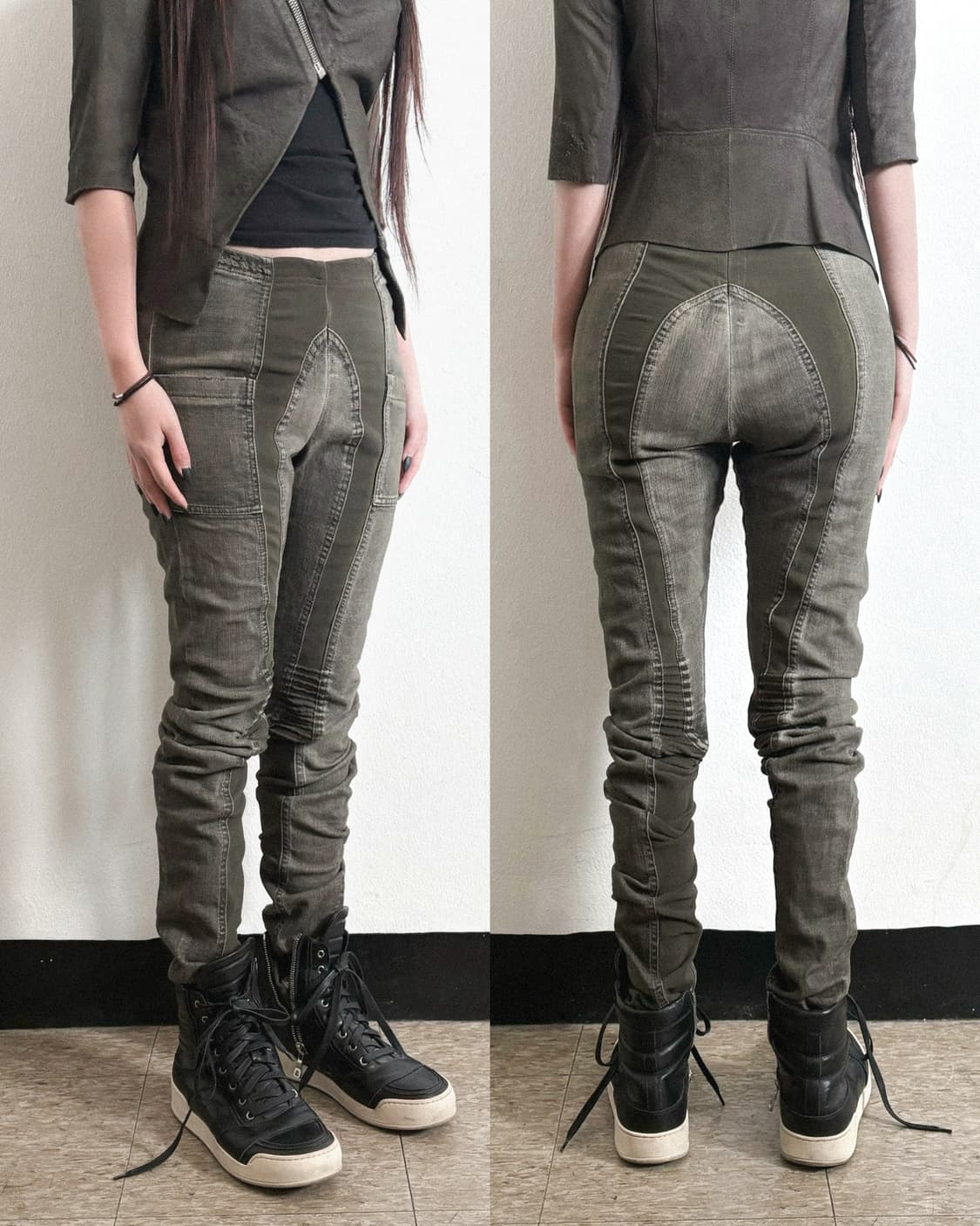 홀드중** 릭오웬스 다크쉐도우 초기 아카이브 바이커 레깅스 팬츠 상품이미지1